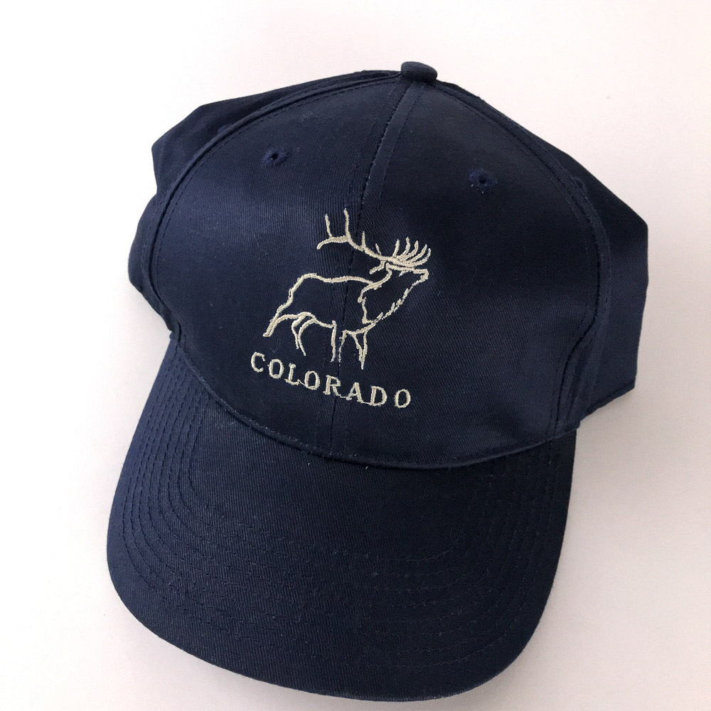 COLORADO Hat Elk Embroidery on blue structured cap